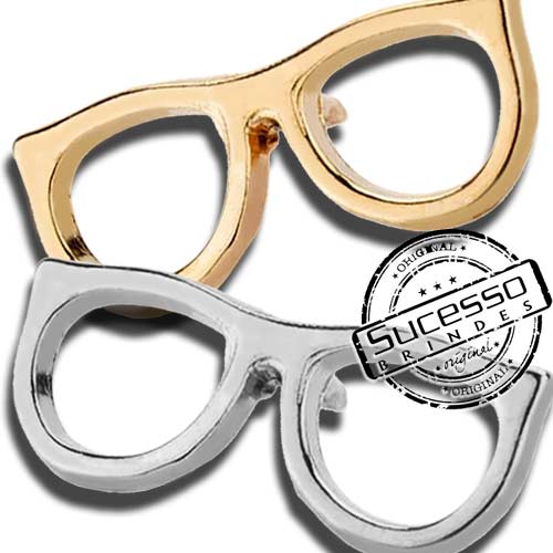 Pin de Metal recortado no formato de óculos 3d Personalizado com relevos 3d, no acabamento prateado ou dourado, miniatura de óculos 3d.